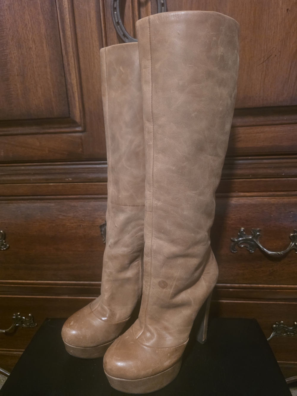 Jessica Simpson Taupe Over-the-Knee Platform Boots